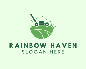 Lawn Mower Grass Yard logo design