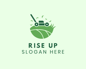 Lawn Mower Grass Yard logo design