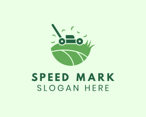 Lawn Mower Grass Yard logo design