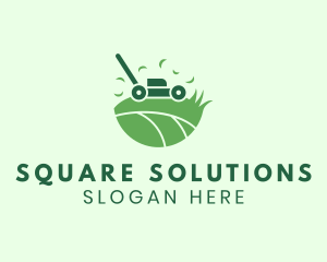 Lawn Mower Grass Yard logo design