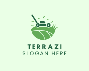 Lawn Mower Grass Yard logo design