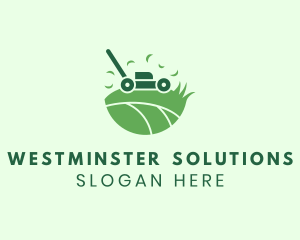 Lawn Mower Grass Yard logo design