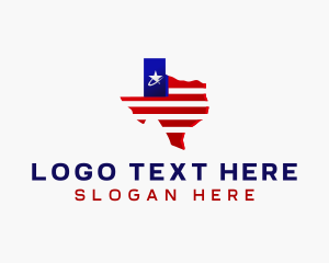 America - Star Texas Map logo design