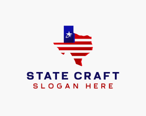 State - Star Texas Map logo design