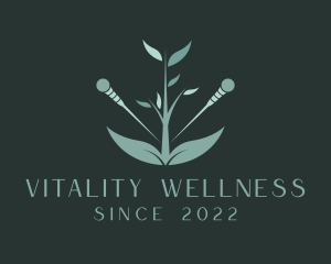 Wellness Needle Plant logo design