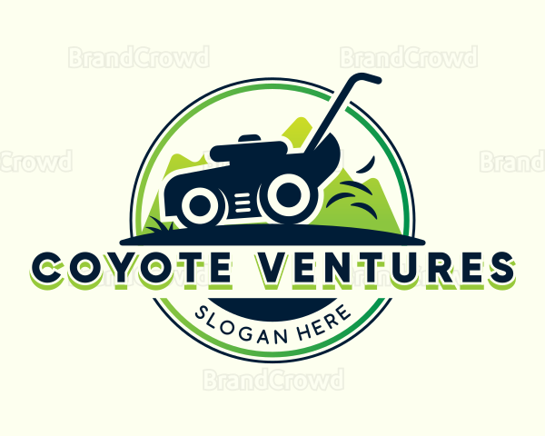 Garden Lawn Mower Landscaping Logo