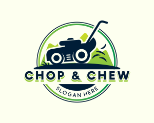 Garden Lawn Mower Landscaping Logo