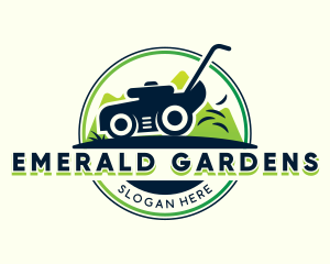 Garden Lawn Mower Landscaping logo design