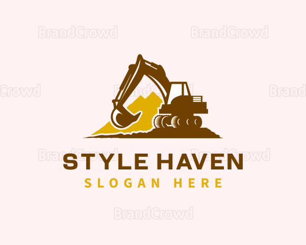 Excavator Construction Backhoe Logo