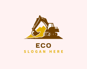 Excavator Construction Backhoe Logo