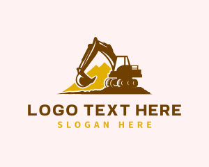 Excavator Construction Backhoe Logo