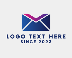 Package - Mail Envelope Letter V logo design