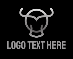 Bull Fight - Gradient Bull Outline logo design