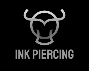 Piercing - Gradient Bull Outline logo design