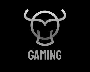 Metal - Gradient Bull Outline logo design