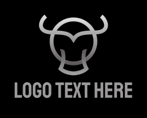 Piercing - Gradient Bull Outline logo design