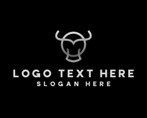 Gradient Bull Outline logo design