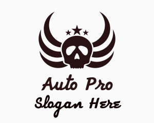 Skull Pirate Wings Logo