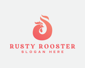 Grill Chicken Rooster logo design