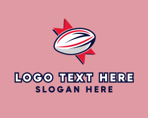 Red Ball - Rugby Sport League logo design