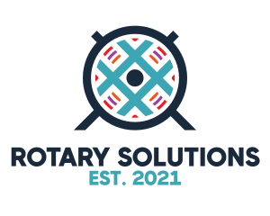 Rotary - Blue Grid Fan logo design