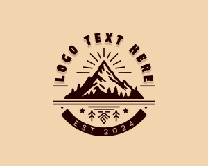 Hiker - Mountain Hiking Adventure logo design