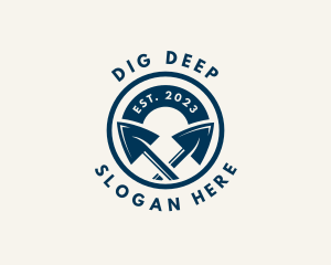 Digging Shovel Gardening logo design