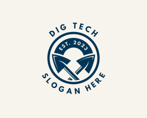 Digging Shovel Gardening logo design