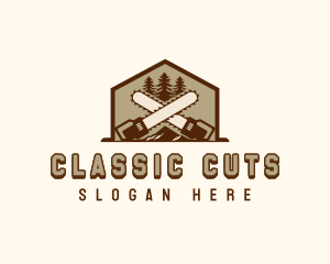 Tree Cutting Chainsaw logo design