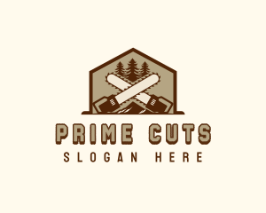 Tree Cutting Chainsaw logo design