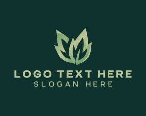Backyard - Organic Agriculture Leaves logo design