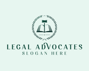 Judge Courthouse Gavel logo design