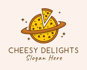 Cheesy - Mushroom Pizza Planet logo design