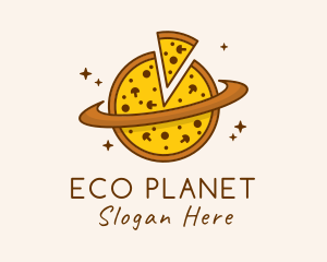 Planet - Mushroom Pizza Planet logo design