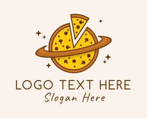 Pizza - Mushroom Pizza Planet logo design