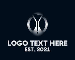 Cool - Modern Metallic Hourglass logo design