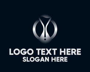 Modern Metallic Hourglass Logo