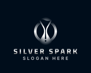 Modern Metallic Hourglass logo design