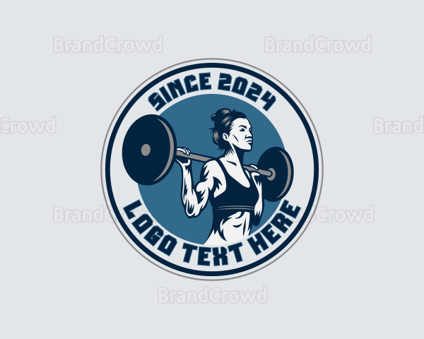 Weightlifter Barbell Workout Logo