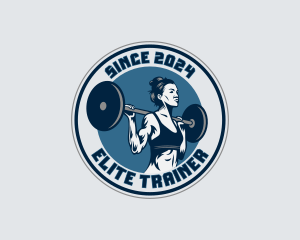 Weightlifter Barbell Workout logo design