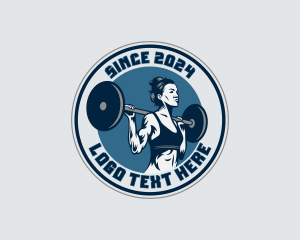 Weightlifter Barbell Workout Logo