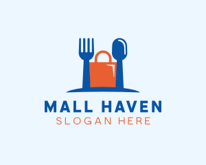 Fork Spoon Shopping Bag logo design