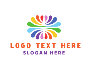 Exciting - Colorful Flower Paint logo design