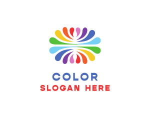 Colorful Flower Paint logo design
