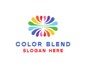 Colorful Flower Paint logo design