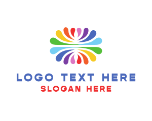 Painting - Colorful Flower Paint logo design