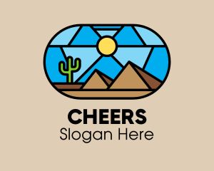 Desert - Desert Cactus Landscape Mosaic logo design