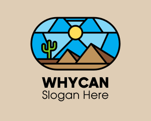 Egyptian - Desert Cactus Landscape Mosaic logo design
