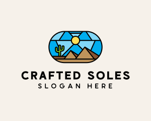 Desert Cactus Landscape Mosaic  logo design