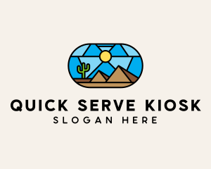 Desert Cactus Landscape Mosaic  logo design